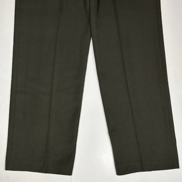 Vtg Part One Women Pleated Front Dress Pants Army Green Buckle Straps Sz 12 - Picture 9 of 9